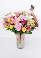 Imagen preview para Arreglo de Lilys y Rosas con Mini Foto - 1