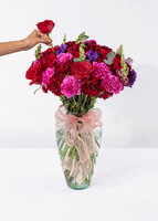 Imagen preview para Arreglo de Lisianthus y Claveles Morados con Mini Foto - 2