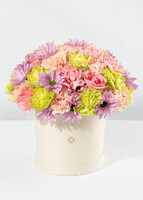 Imagen preview para Arreglo de Margaritas Lila y Claveles Rosa - 1