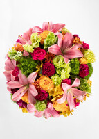 Imagen preview para Arreglo de Rosas Naranja y Lilys Rosas con Mini Foto - 3