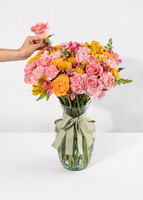 Imagen preview para Arreglo de Rosas Naranjas y Rosas con Mini Foto - 2