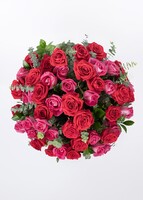 Imagen preview para Arreglo de Rosas Rojas y Fucsia con mini foto - 4