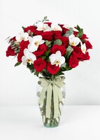 Imagen preview para Arreglo de Rosas Rojas y Orquídea - 1