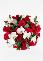 Imagen preview para Arreglo de Rosas Rojas y Orquídea - 3