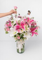 Imagen preview para Arreglo de Rosas y Stargazer con Mini Foto - 4