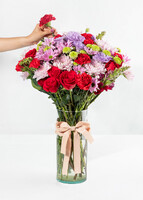 Imagen preview para Arreglo de Roxanas y Lisianthus Lila con Mini Foto - 2