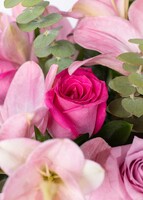 Imagen preview para Arreglo de Rosas y Lilys Fucsia - 4