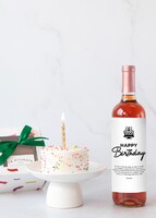 Birthday Cake Vainilla Individual con Vino Beringer Personalizado