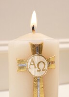 Imagen preview para Cirio con Marco Personalizado Condolencias - 4