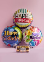 Imagen preview para ¡Cumpleaños Feliz! Arreglo de Globos con Ferrero - 1