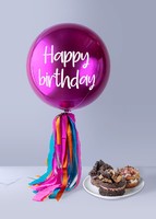 Imagen preview para Globo Esfera Magenta con Pasteles Petit Florence - 1
