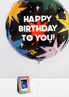 Globo Gigante Happy Birthday con Polaroid 