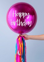 Imagen preview para Muffins Florence con Globo Esfera Magenta - 3