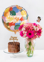 Imagen preview para Kit Cumpleañero Gerberas con Pastel Chocolate Florence - 1