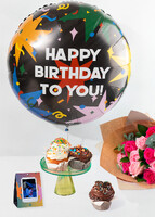 Imagen preview para Kit Cumpleaños Flor,Muffins, Globo Happy Birthday y Polaroid - 5