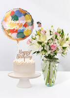 Imagen preview para Kit Cumpleaños Lily y Rosas con Pastel Vainilla Florence - 1