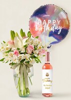 Imagen preview para Kit cumpleañero con Vino Rosado Personalizado - 1