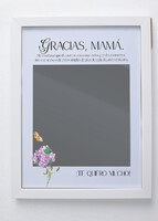 Imagen preview para Marco "Gracias Mamá" Grande en Blanco - 4