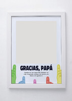 Imagen preview para Marco "Gracias Papá"  Grande en Blanco - 5