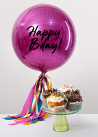 Imagen preview para Muffins Cumpleañeros con Orbz Magenta Happy Bday! - 1