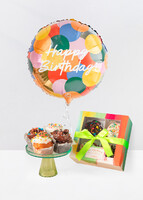 Imagen preview para Muffins Cumpleañeros la Divinata y Globo Happy Birthday - 1