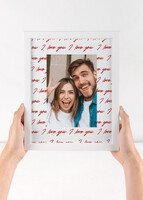 Imagen preview para Personaliza Marco Blanco Grande "I Love You" - 2