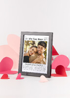 Imagen preview para Personaliza Marco Negro Chico "Our Love Story" - 2