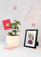 Imagen preview para Personaliza Marco Negro con Planta Peperomia - 1