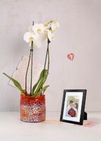 Personaliza Marco Negro y Orquídea Blanca