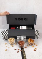 Personaliza Regalo con Vino Tinto y Botanas