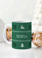 Imagen preview para Personaliza Taza "Ugly Sweater (Verde)" 15oz - 1
