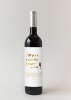 Personaliza Vino 3V con etiqueta "All you need is love"