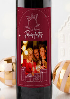 Imagen preview para Personaliza Vino 3V con etiqueta "Felices Fiestas" - 2