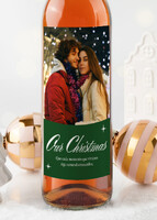 Imagen preview para Personaliza Vino Beringer con etiqueta "Our Christmas  (Verde)" - 2
