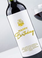 Imagen preview para Personaliza Vino tinto con etiqueta "Happy birthday" y botanas - 2