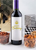 Imagen preview para Personaliza Vino tinto con etiqueta "Happy birthday" y botanas - 5