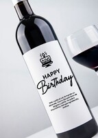 Imagen preview para Personaliza Vino tinto con etiqueta "Happy birthday" y botanas - 2