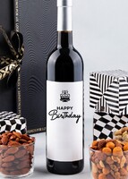 Imagen preview para Personaliza Vino tinto con etiqueta "Happy birthday" y botanas - 5