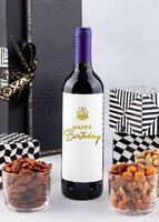 Imagen preview para Personaliza Vino tinto con etiqueta "Happy birthday" y botanas - 5