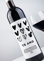 Imagen preview para Personaliza Vino tinto con etiqueta "Te amo" y botanas - 2