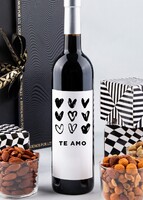 Imagen preview para Personaliza Vino tinto con etiqueta "Te amo" y botanas - 5