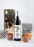 Imagen preview para Personaliza Vino tinto con etiqueta "Thank you" y botanas - 1