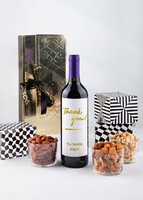 Imagen preview para Personaliza Vino tinto con etiqueta "Thank you" y botanas - 1