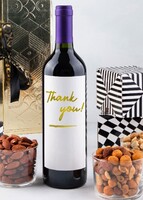 Imagen preview para Personaliza Vino tinto con etiqueta "Thank you" y botanas - 5