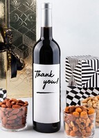 Imagen preview para Personaliza Vino tinto con etiqueta "Thank you" y botanas - 5