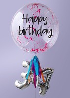 Imagen preview para Personaliza tu Globo Splash "HBD" Rosa - 6