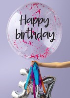 Imagen preview para Personaliza tu Globo Splash "HBD" Rosa - 5