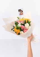 Ramo de 12 Rosas con Mini Foto