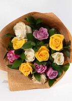 Imagen preview para Ramo de 12 Rosas de Colores con mini foto - 2