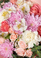 Imagen preview para Ramo de Roxanas y Rosas Rosa con Mini Foto - 3